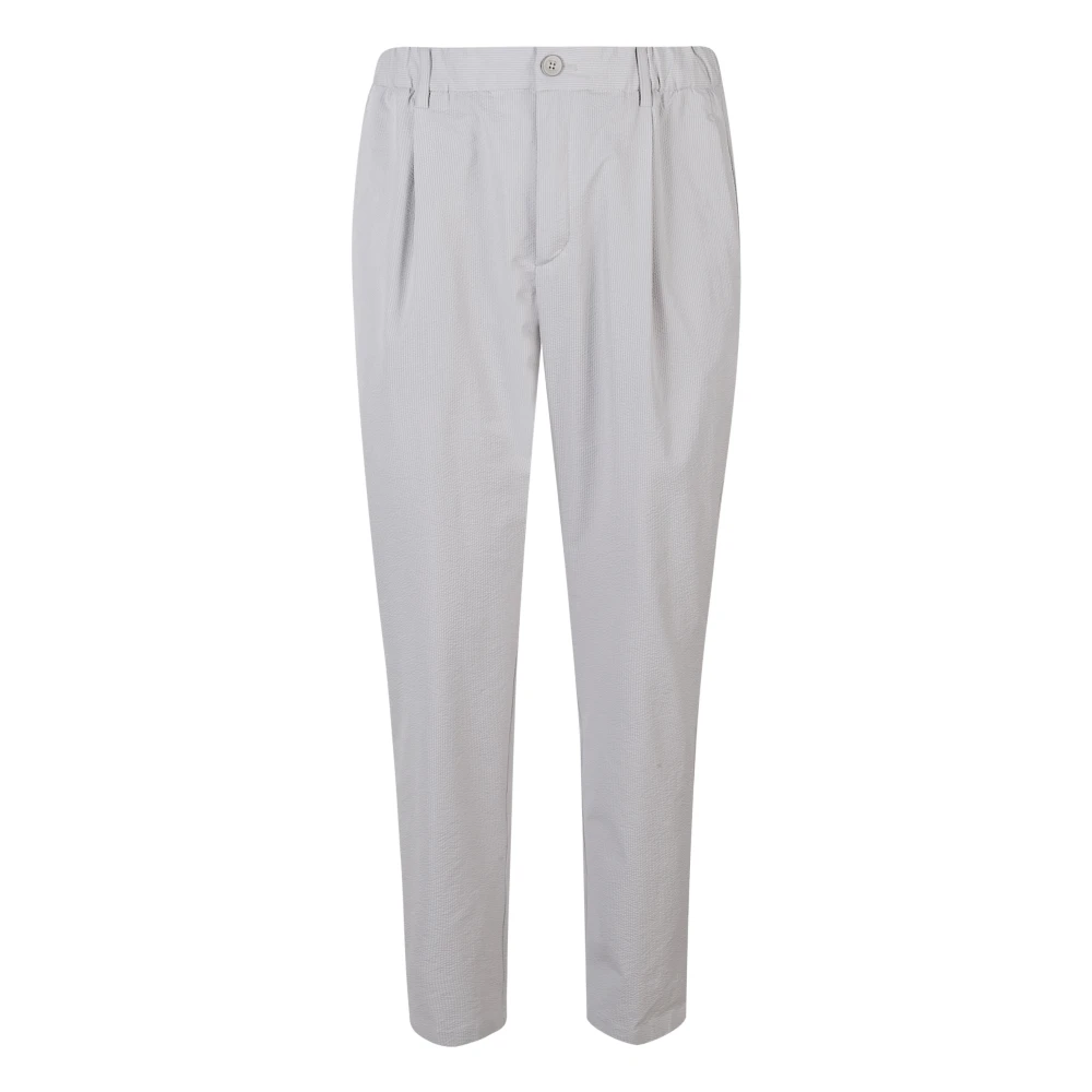 Herno Herr Grå Byxor S, Polyester, Seersucker Byxor