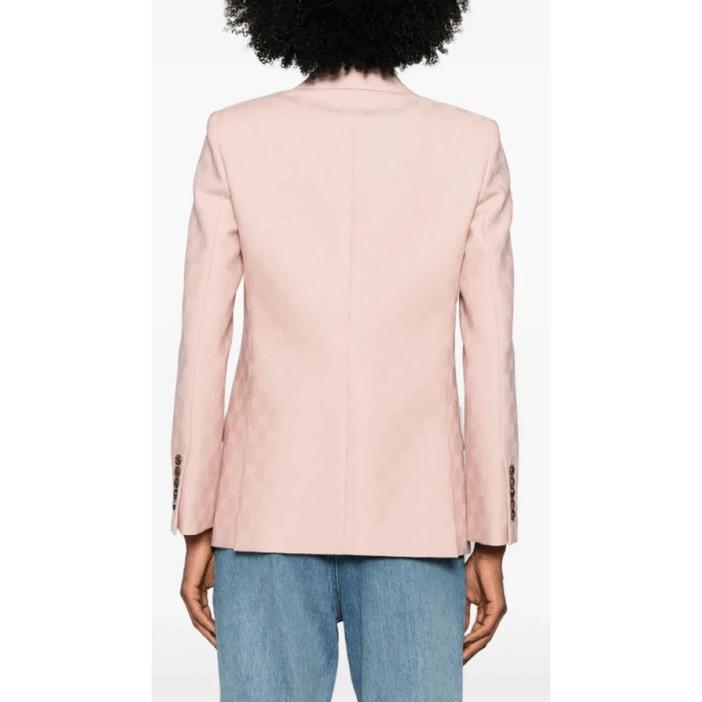 Gucci Roze wollen jacquard blazer Pink Dames