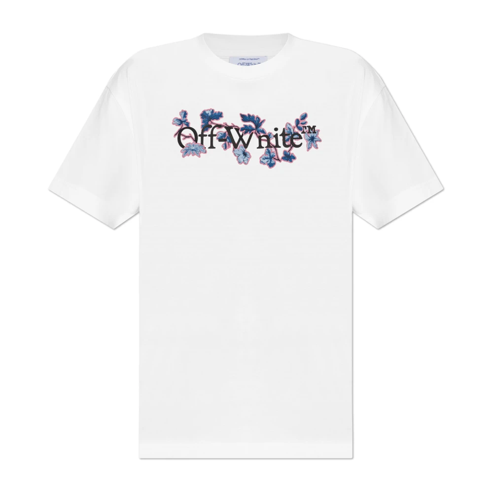 Off White T-shirt met logo White Dames