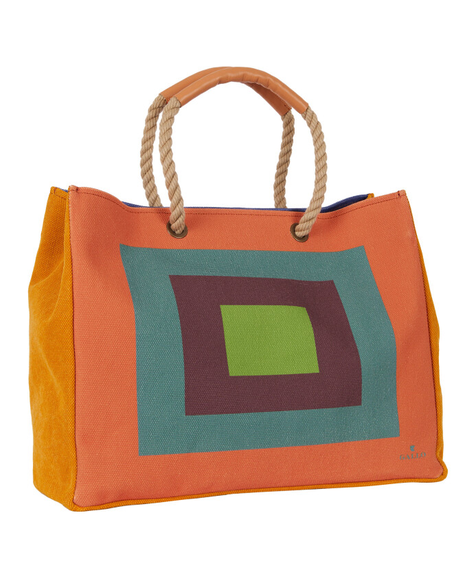 sac-de-plage-unisexe-en-toile-de-coton-orange-avec-motif-de-carres-concentriques