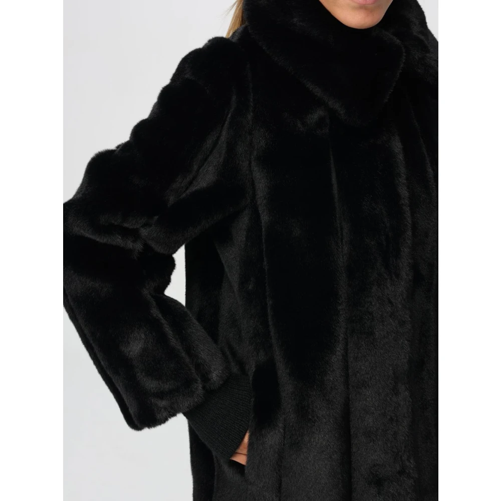 PATRIZIA PEPE Zwarte Shearling Ritsjas Black Dames