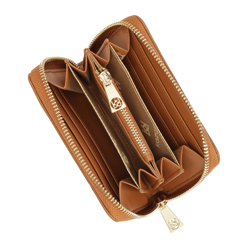 Kazar Lichtbruine portemonnee met decoratief monogram Brown Dames