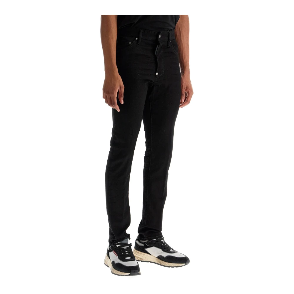 Dsquared2 Zwarte Katoenen Slim Fit Jeans Black Heren