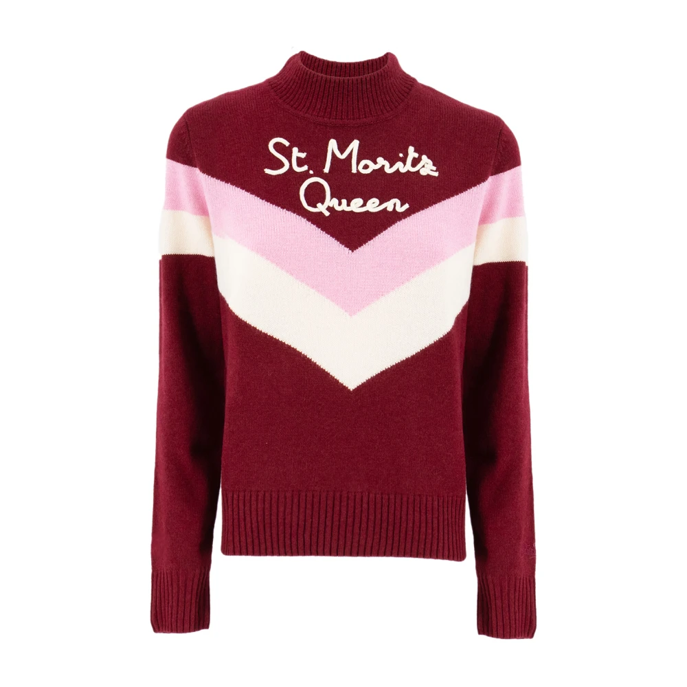 MC2 Saint Barth Lettering Half Turtleneck Sweater Wintermode Multicolor Dames