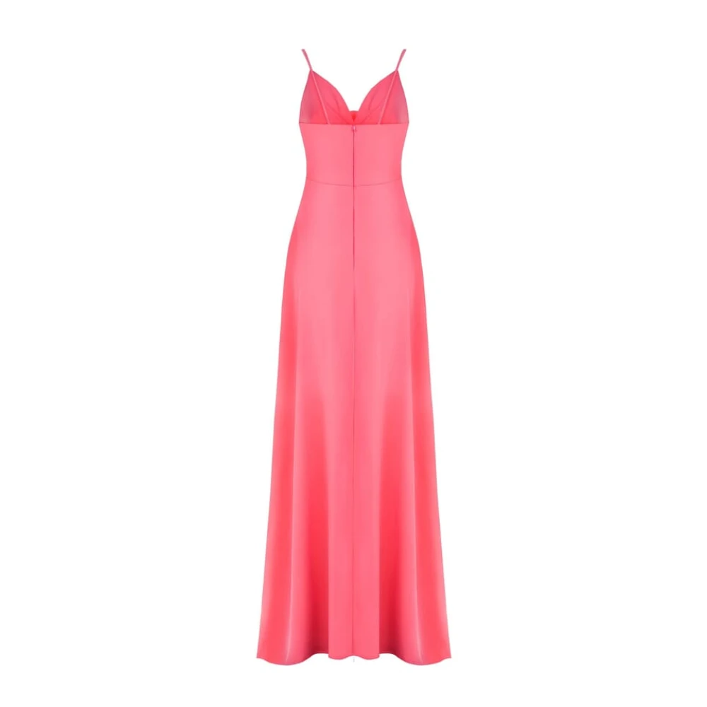 RINASCIMENTO Satijnen Jurk met Bloemenbroche Pink Dames