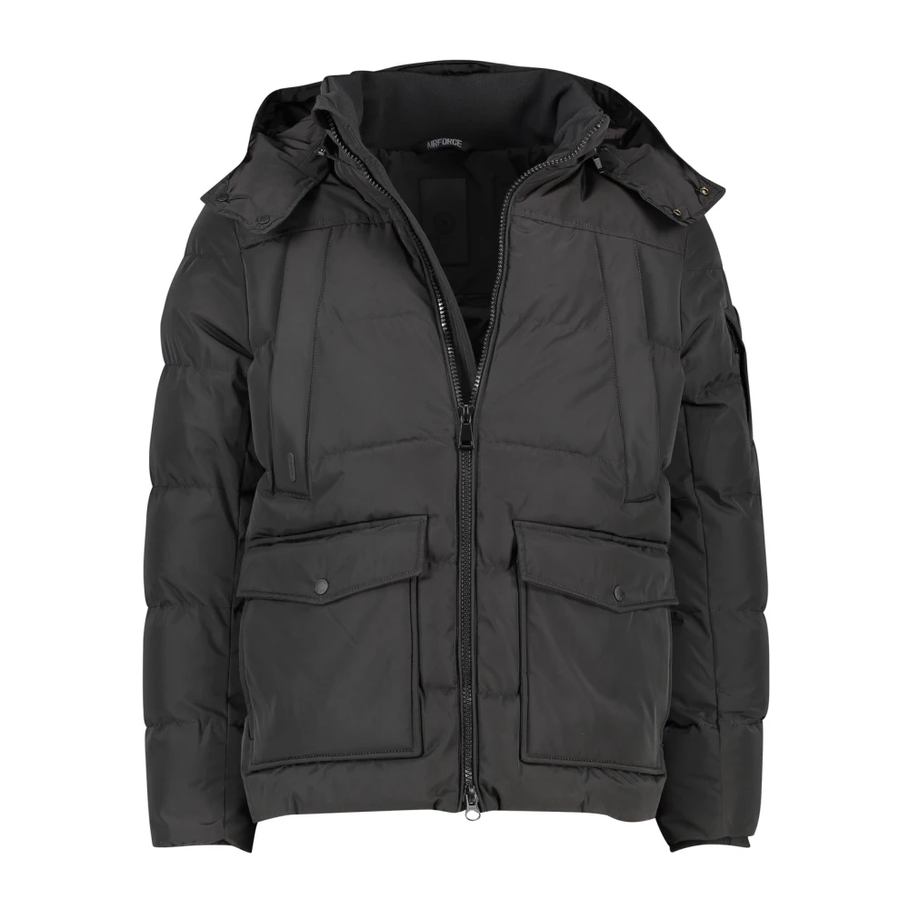 Airforce Otis winterjas zwart effen slim fit synthetisch