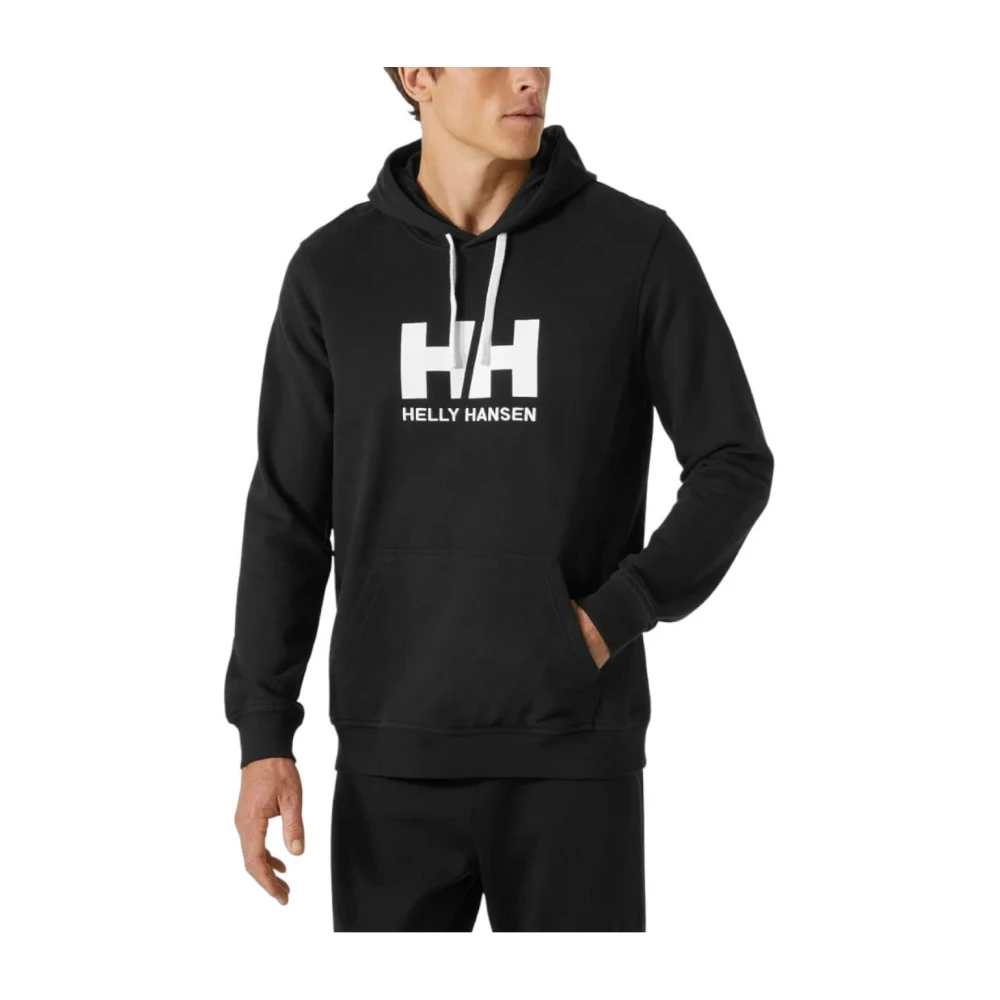Herre HH Logo Myk Bomull Hettegenser Svart S LillaS
