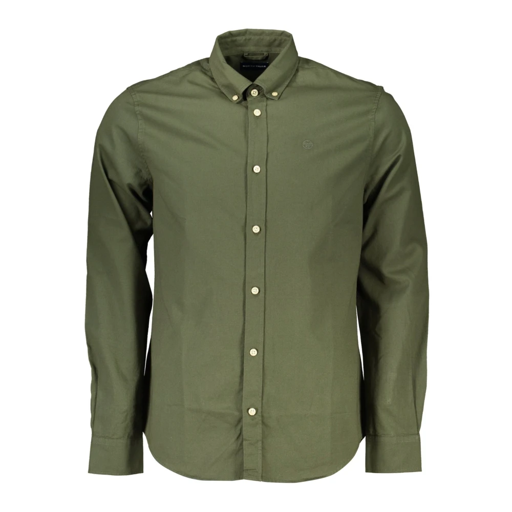 North Sails Men's Green Long Sleeve Shirt With Button-Down Collar