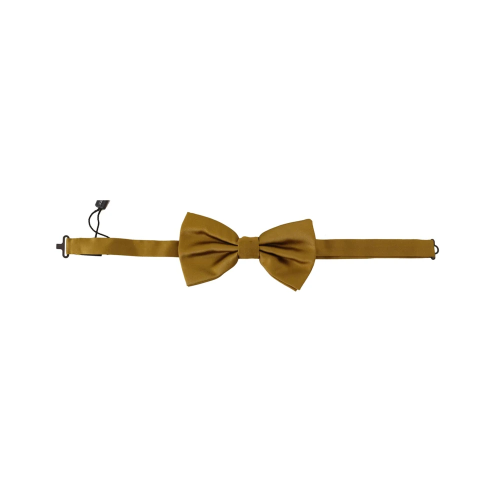 Dolce & Gabbana Men's Yellow Bowties, One Size, Stunning Silk Bow Tie - Mustard