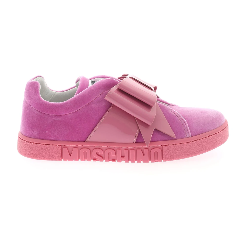 Moschino Bow Velvet Sneakers – Dames Schoenen Roze