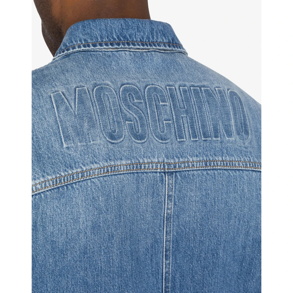 Moschino Blauwe Katoenen Regular Fit Jas Blue Heren