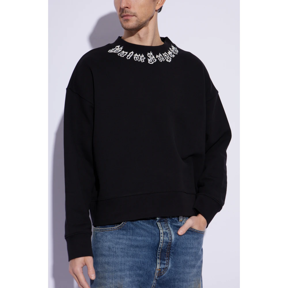 Palm Angels Sweatshirt met bedrukt logo Black Heren