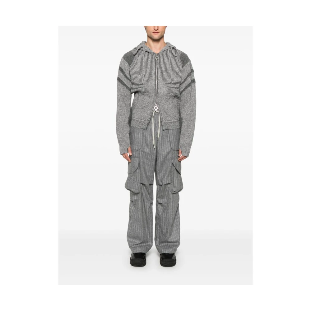 A Paper Kid Grijze Flanellen Cargo Broek Gray Heren