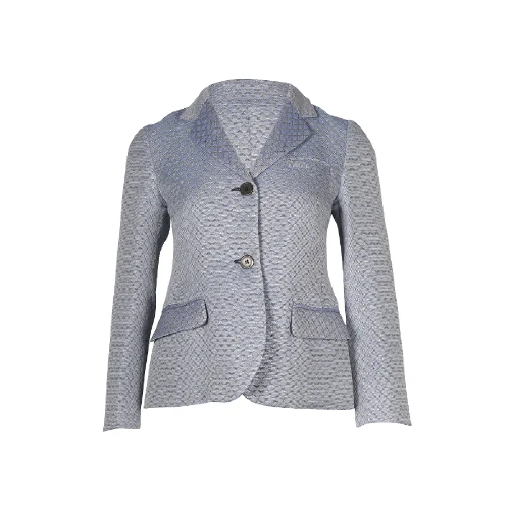 Miu Pre-owned Polyester outerwear Blue Dames