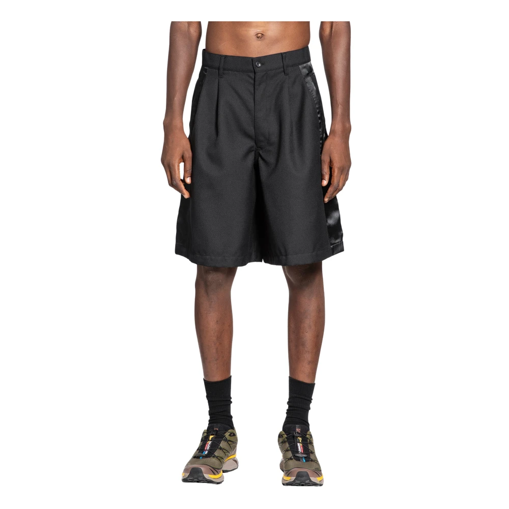 Comme des Garçons Zwarte Wollen Geweven Broek Black Heren