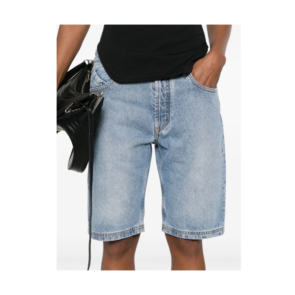 The Attico Hemelsblauw Geborduurd Logo Jeans Blue Dames
