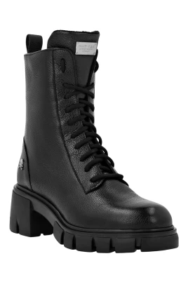 Leather Low Flat Boots