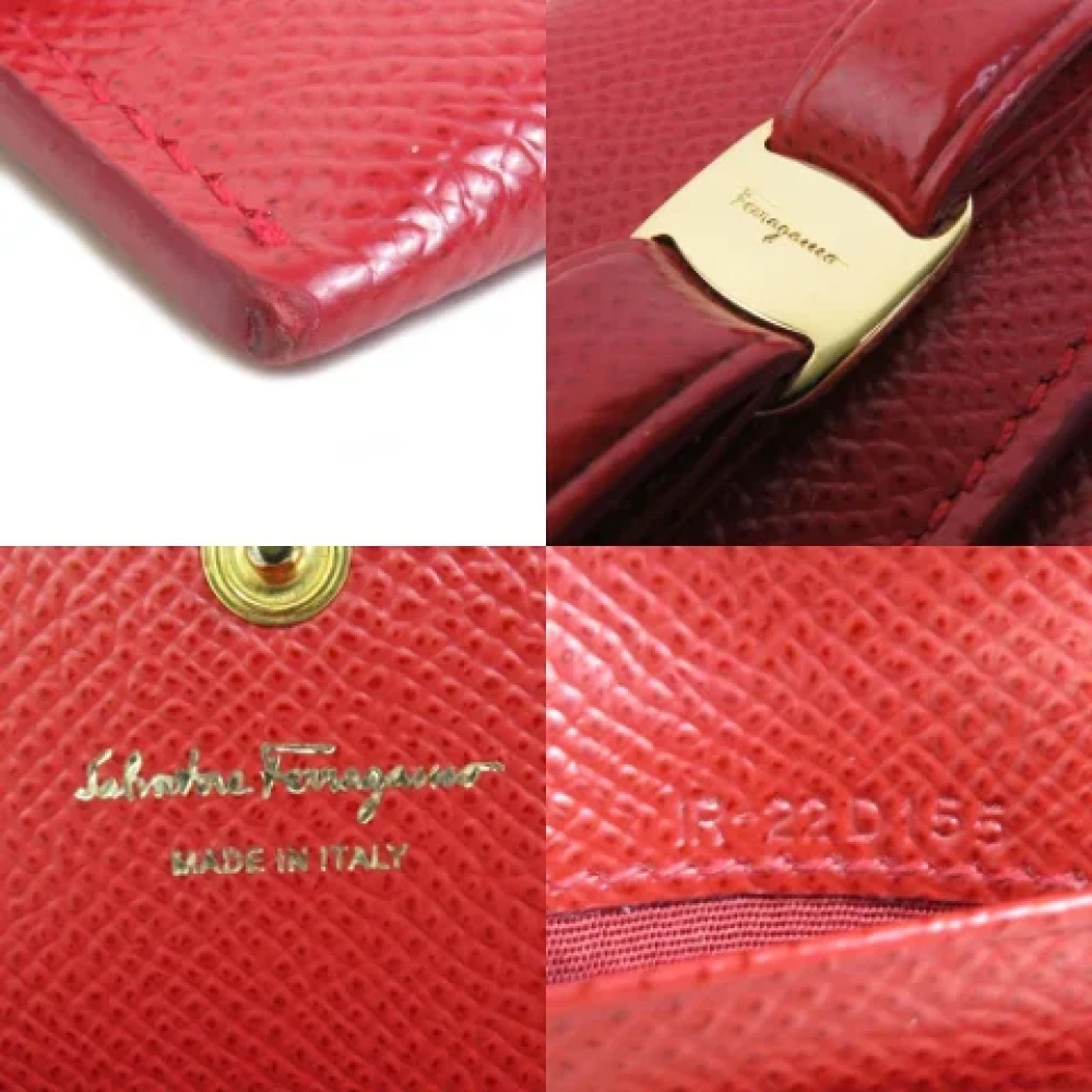 Salvatore Ferragamo Pre-owned Leather wallets Red Dames