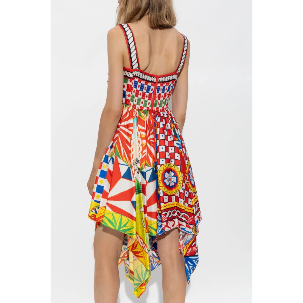 Dolce & Gabbana Jurk met Carretto-patroon Multicolor Dames
