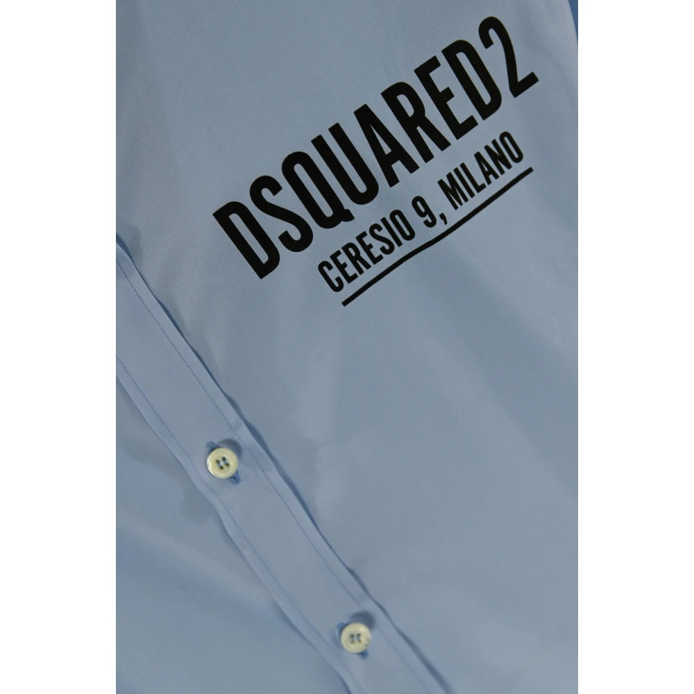 Dsquared2 Blauwe Logo Overhemd Blue Heren