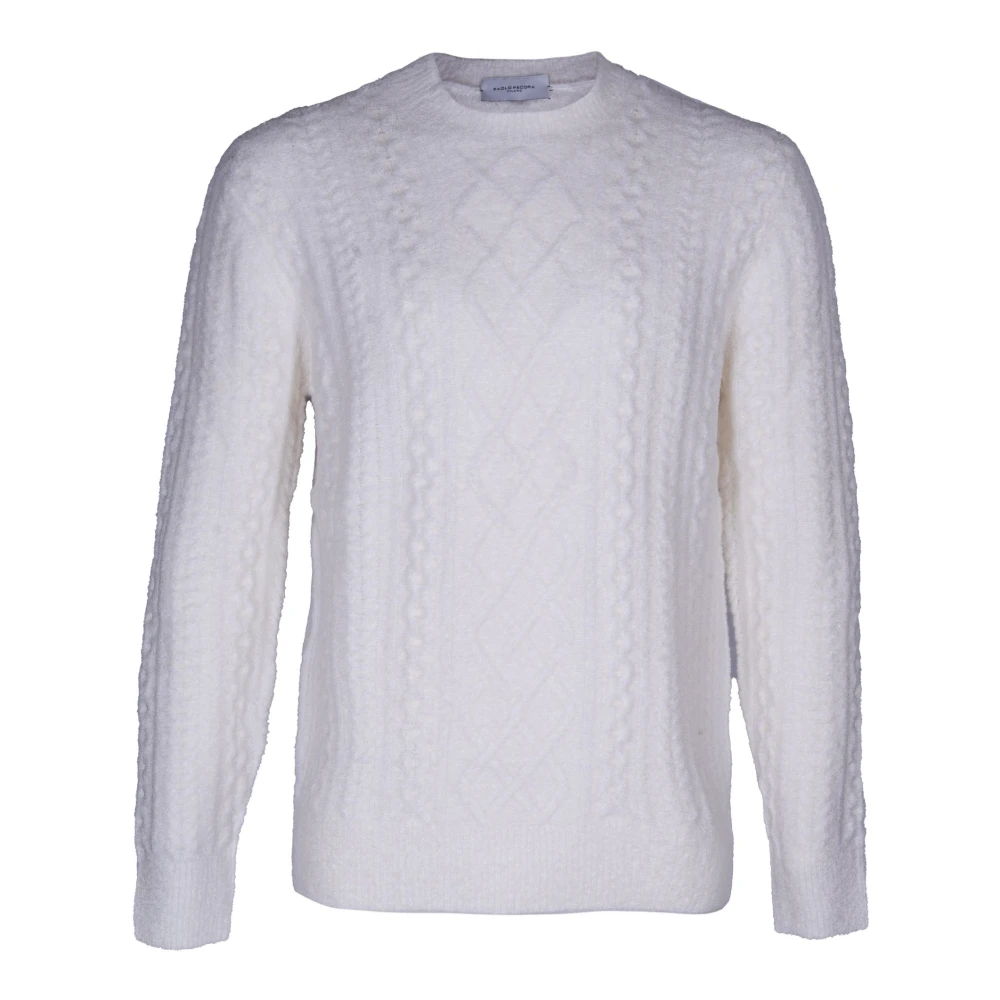 Paolo Pecora Men's White Round-Neck Knitwear - Round-Neck Knitwear - 2XL - Knitwear