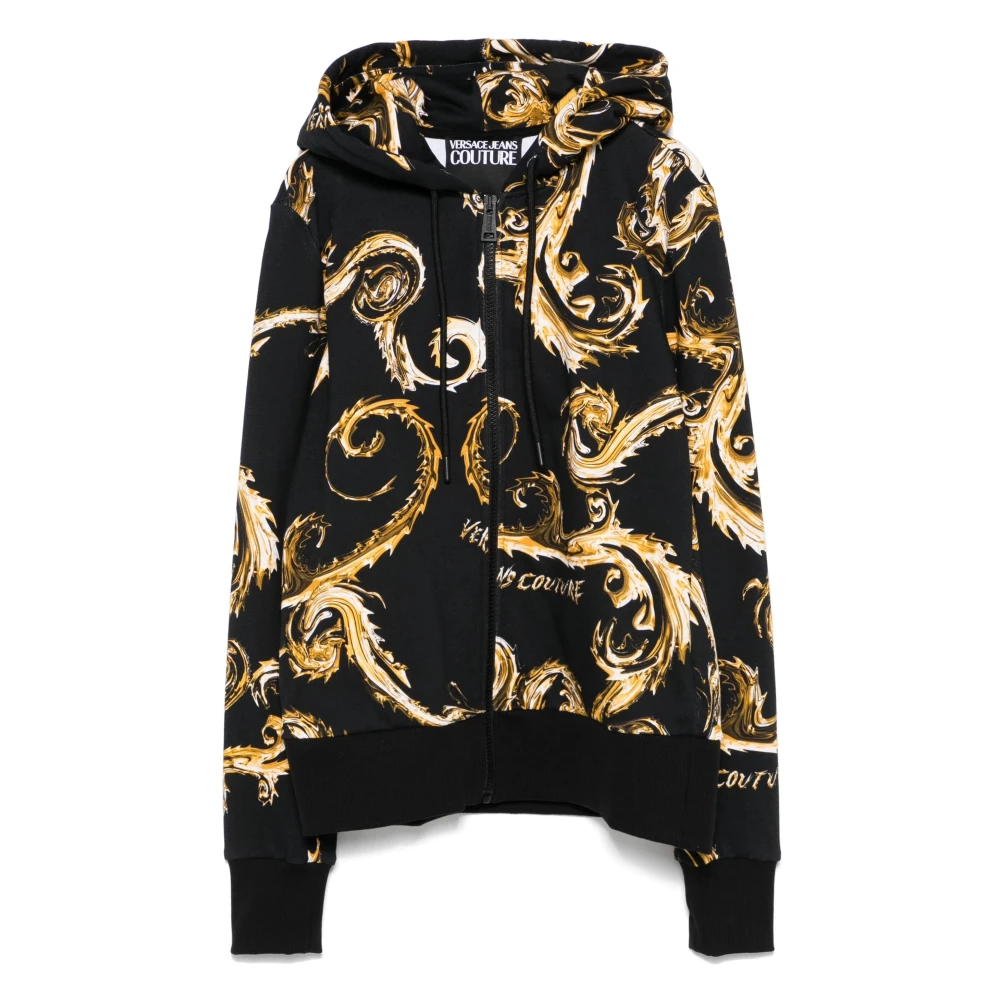Versace Jeans Couture Zwart en Goud Fleece Sweatshirt Multicolor Dames