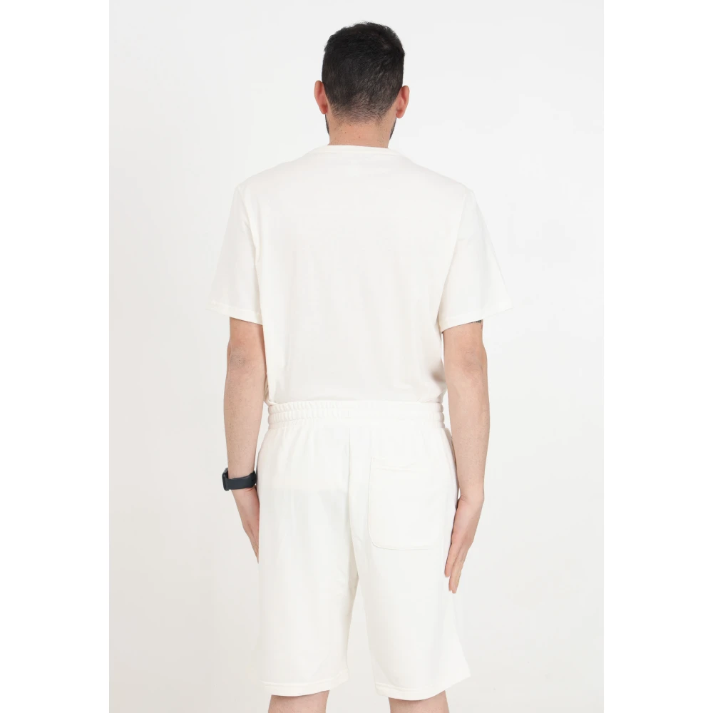 Converse Creamy White Sports Shorts with Rubberized Logo Beige Heren