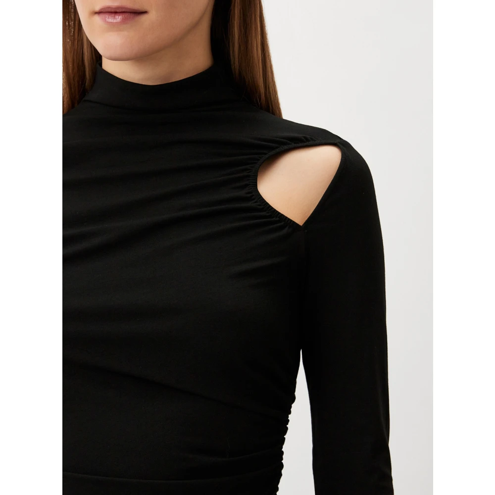 PATRIZIA PEPE Zwarte Cut Out Trui Black Dames