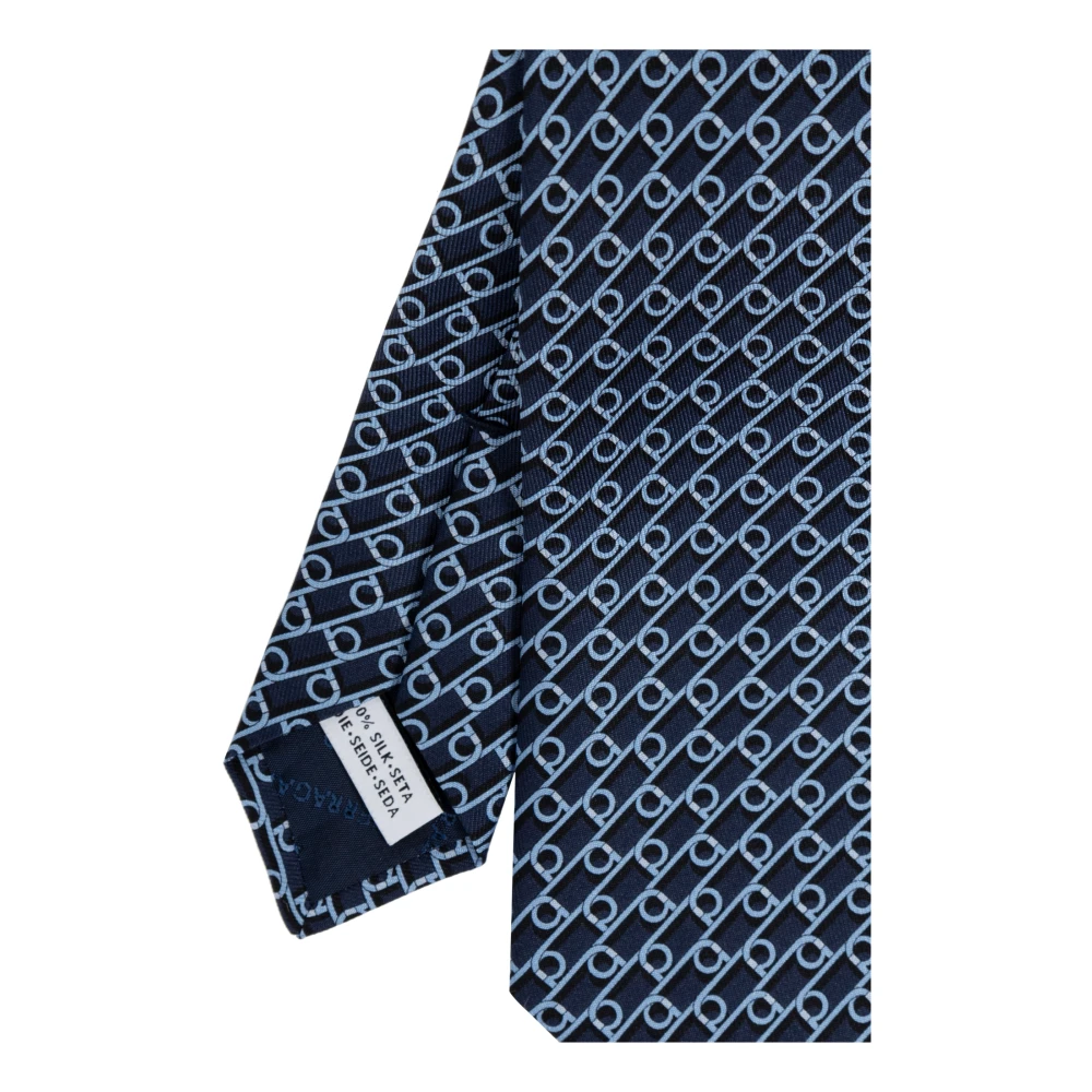 Salvatore Ferragamo Zijden stropdas Blue Heren
