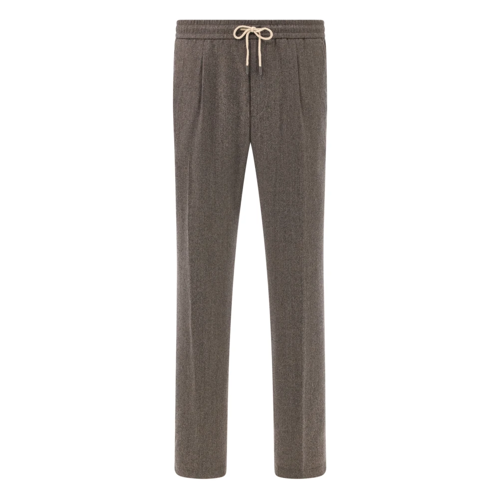 Boggi Milano Beige City-Byxor I Flanell