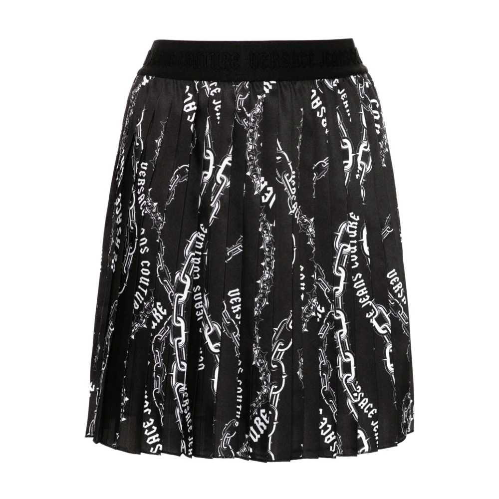 Versace Jeans Couture Zwarte Rok Aw24 Elegante Stijl Black Dames