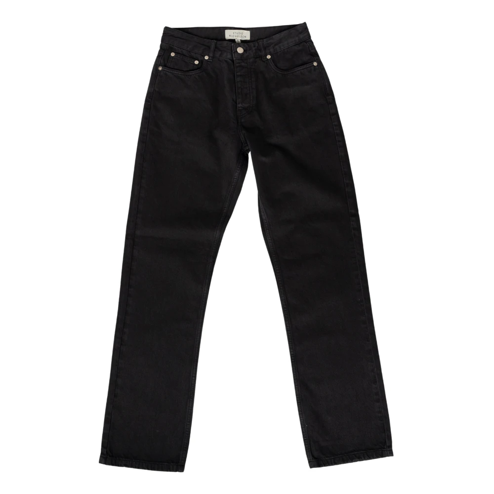 Studio Nicholson Gewassen Denim Straight Leg Broek Gray Dames