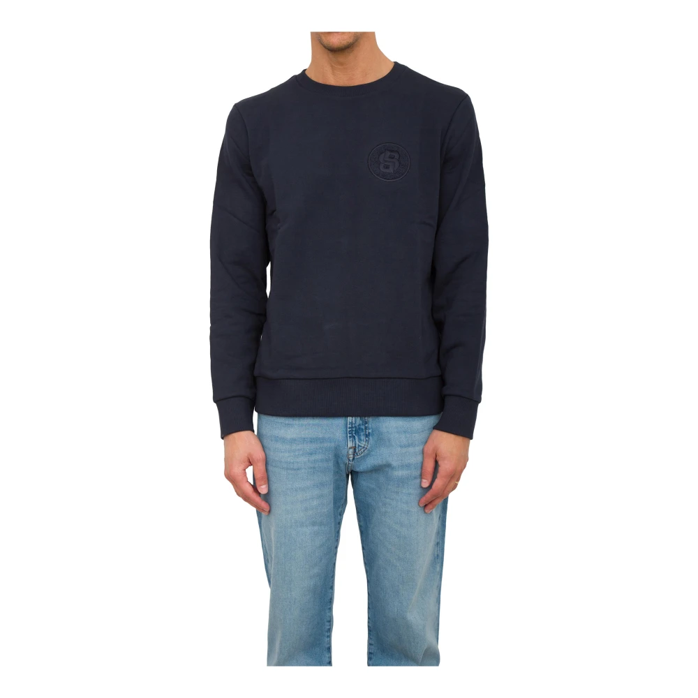 Hugo Boss Blauwe Sweatshirt Casual Urban Stijl Blue Heren