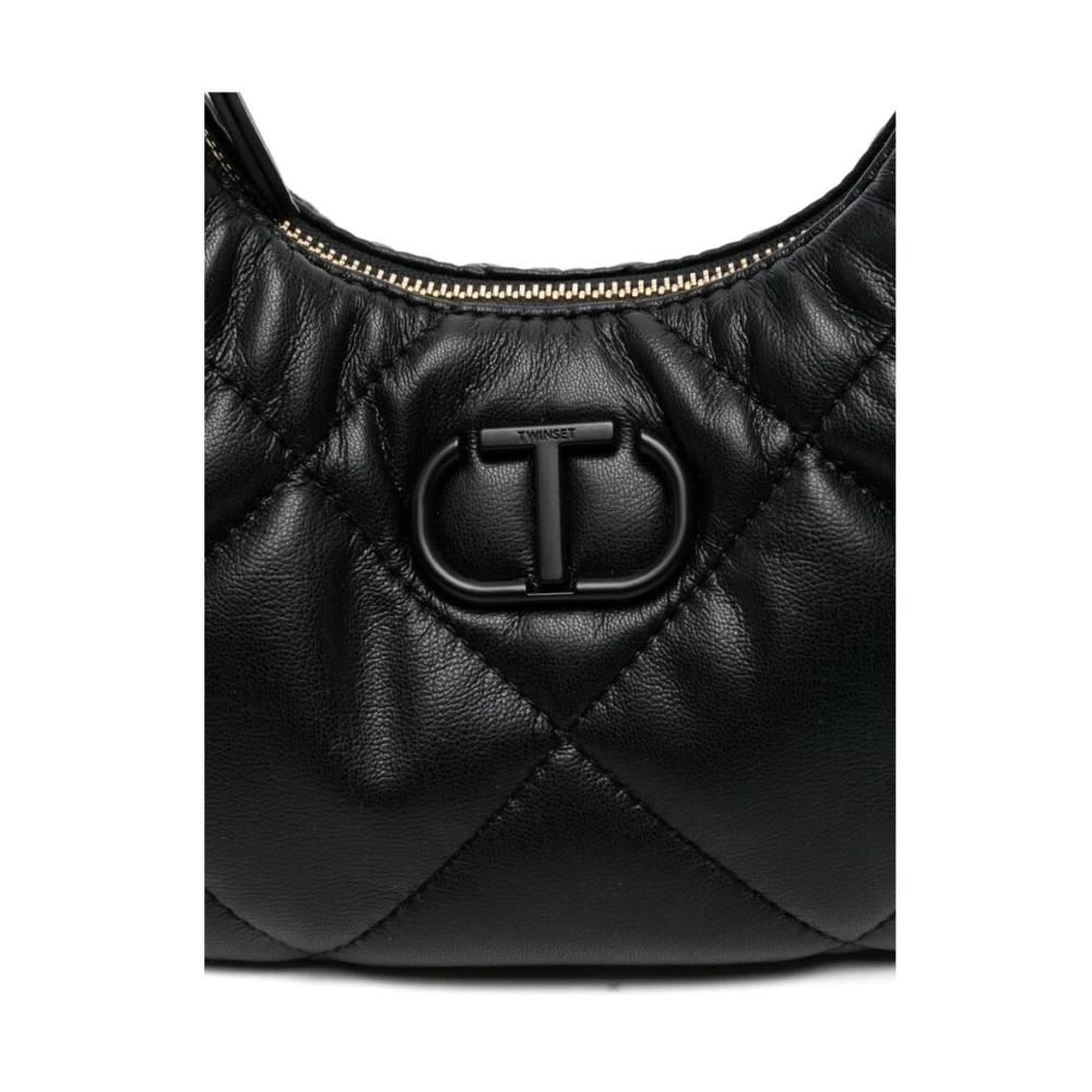 Twinset Zwarte Gewatteerde Schoudertas Black Dames