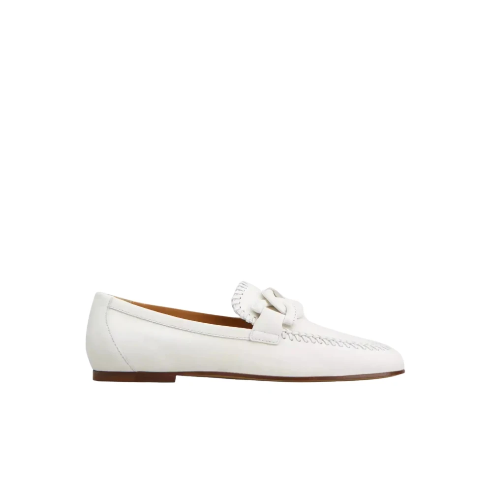 Tod's Women's White Loafers, 6 Uk, Leather Moccasins