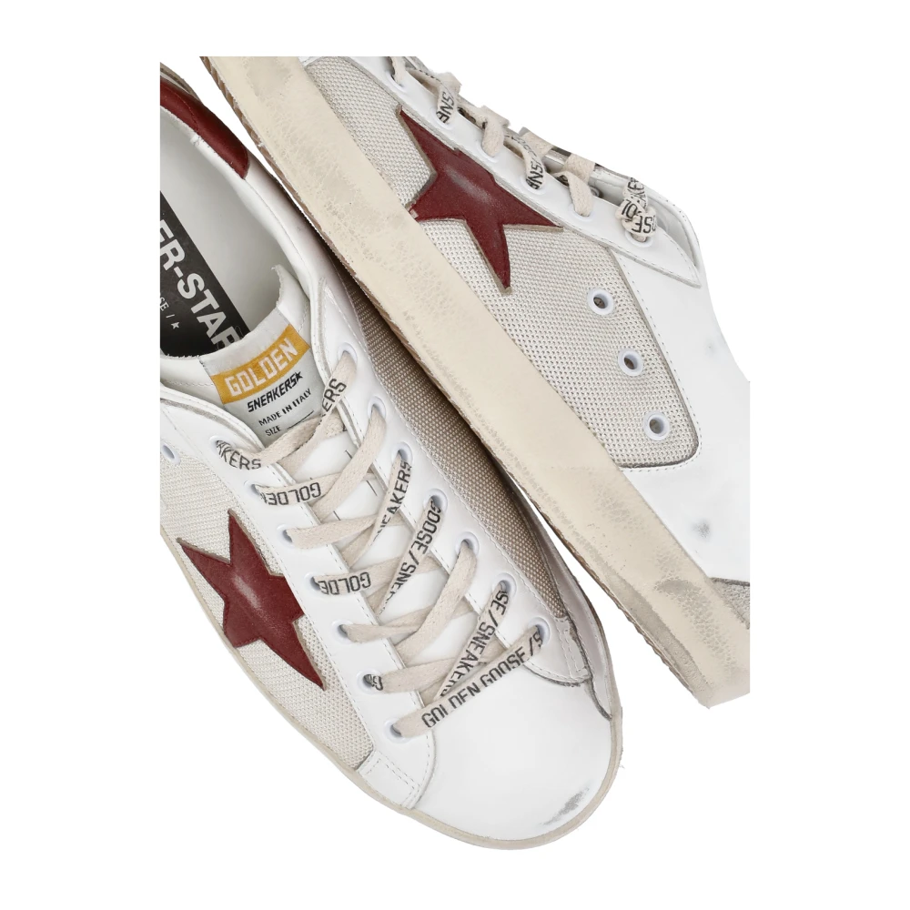 Golden Goose Beige Leren Sneakers met Contrasterende Ster Beige Heren