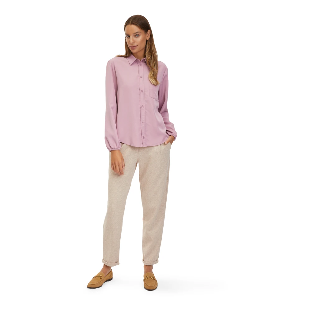 Betty & Co Klassieke Blouse met Zakken Purple Dames