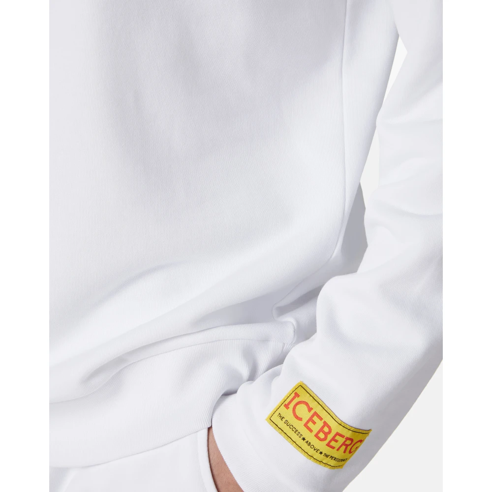 Iceberg Klassieke regular fit crewneck sweatshirt in het wit met Looney Tunes-detail White Heren