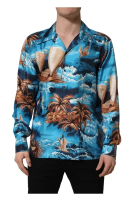 Silk Twill Hawaiian GraphicPrint Shirt