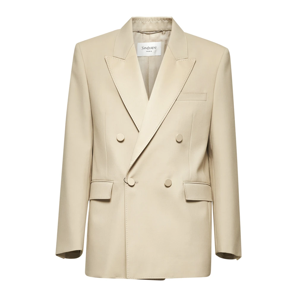 Saint Laurent Beige Jas voor Stijlvolle Look Beige Heren