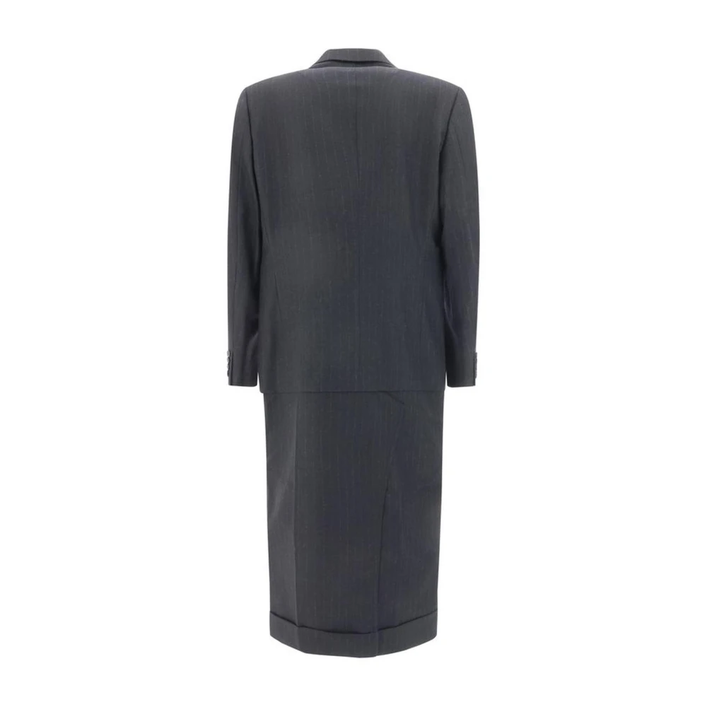Junya Watanabe Pinstripe Wollen Blazer Stijl Jas Black Heren