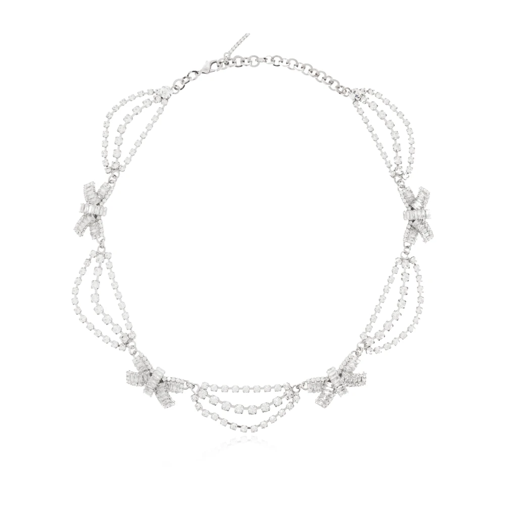 Alessandra Rich Women's Gray Necklaces, One Size, Necklace With Bows