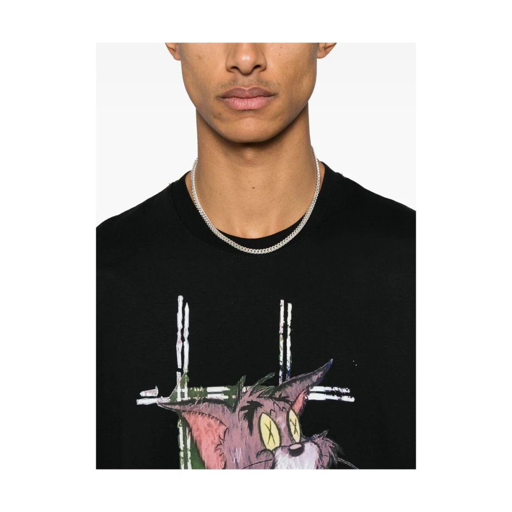 Iceberg Zwart Logo Print Crew Neck T-shirt Black Heren