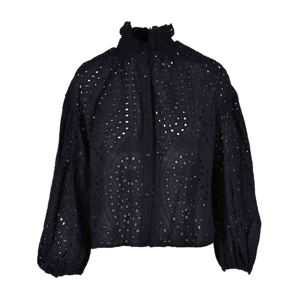 Weili Zheng Stijlvolle Katoenen Blouses voor Vrouwen Black Dames