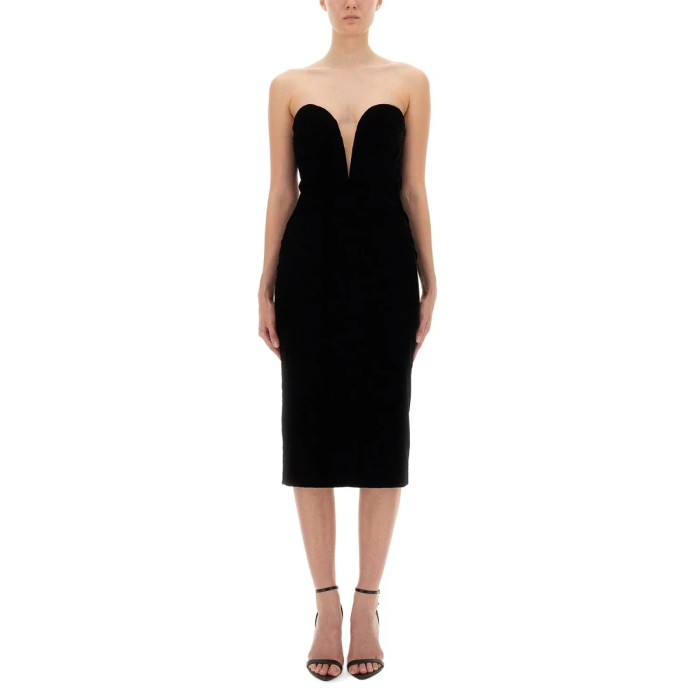 Tom Ford Women's Black Party Dresses, Xs, Strapless Velvet Cocktail Dress
