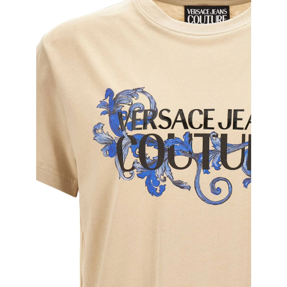 Versace Jeans Couture Stijlvolle T-shirts en Polos Collectie Beige Heren