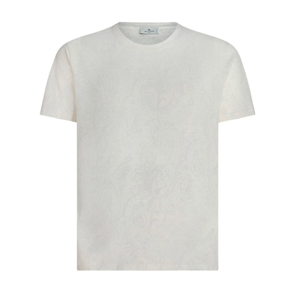 ETRO Witte Casual Heren T-shirt White Heren