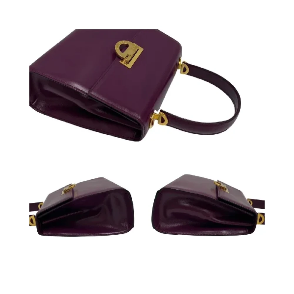 Celine Vintage Pre-owned Leather handbags Purple Dames
