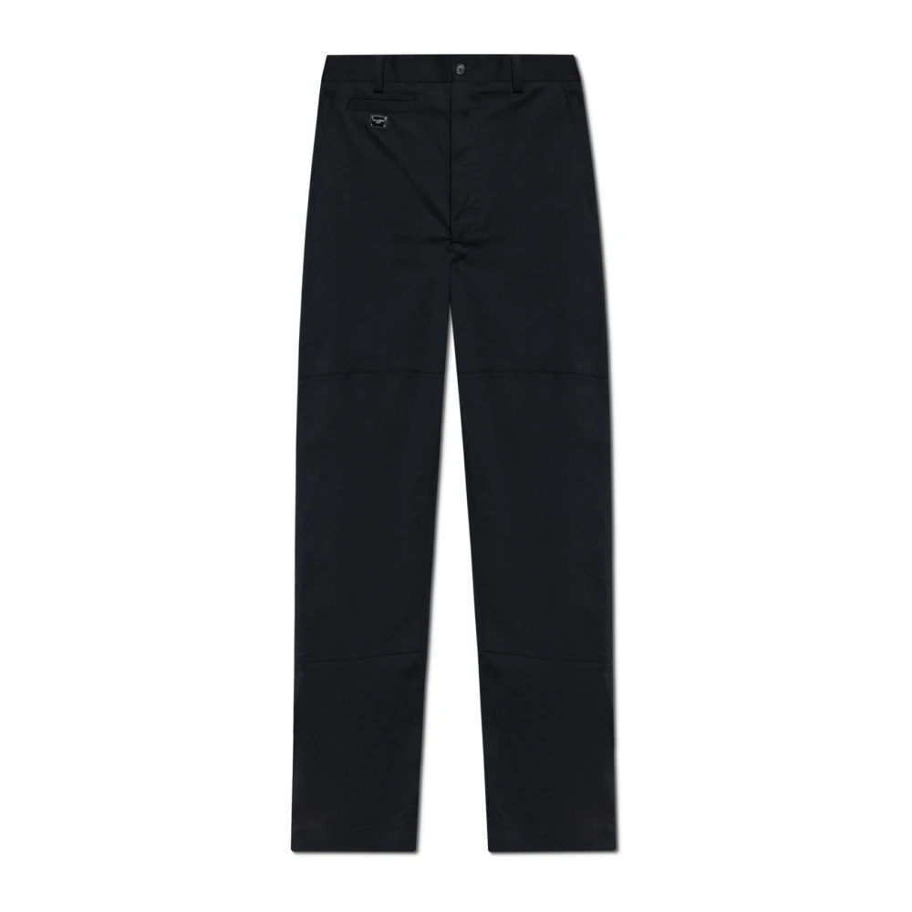 Dolce & Gabbana Katoenen broek met stiksels Black Heren