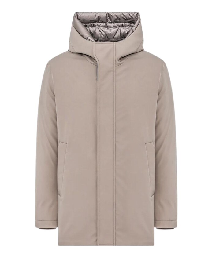 beige-korte-parka-met-bi-stretch-stof